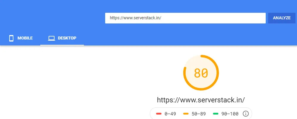 Serverstack After Optimization - Desktop