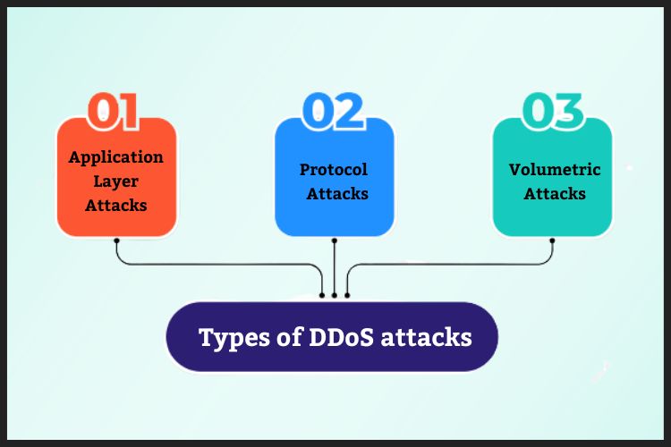What are the 3 types of DDoS attacks?