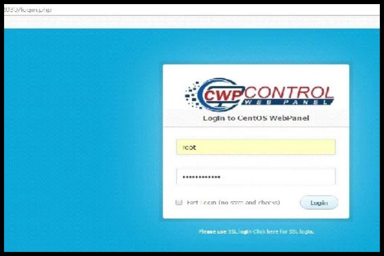 Login into your CWP panel