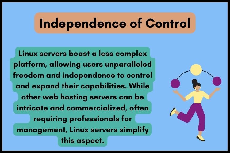 Efficiency and Affordability of Linux Servers Independence of Control