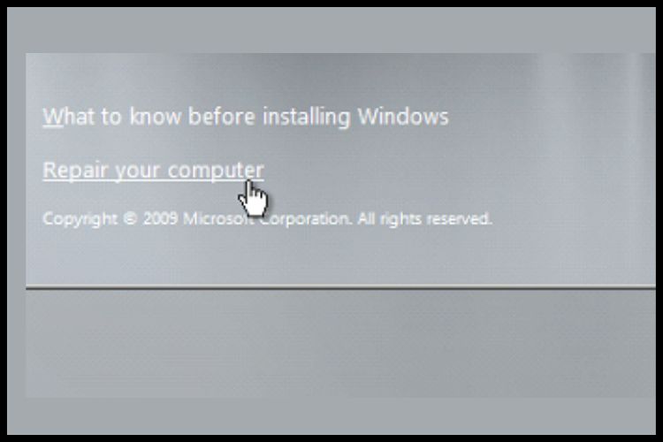 Windows Server 2008 R2 installation CD into the server.