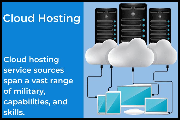 Cloud hosting service sources span a vast range of military, capabilities, and skills.