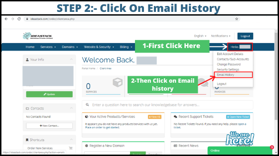 Click On Email History