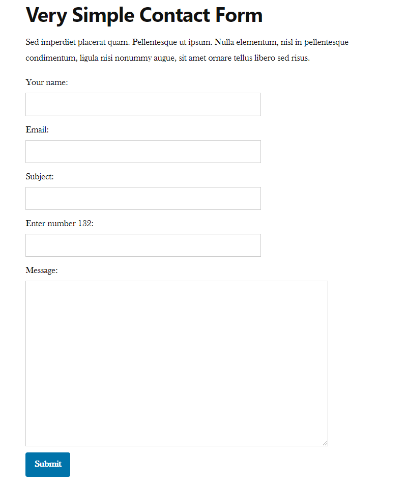 VERY SIMPLE CONTACT FORM